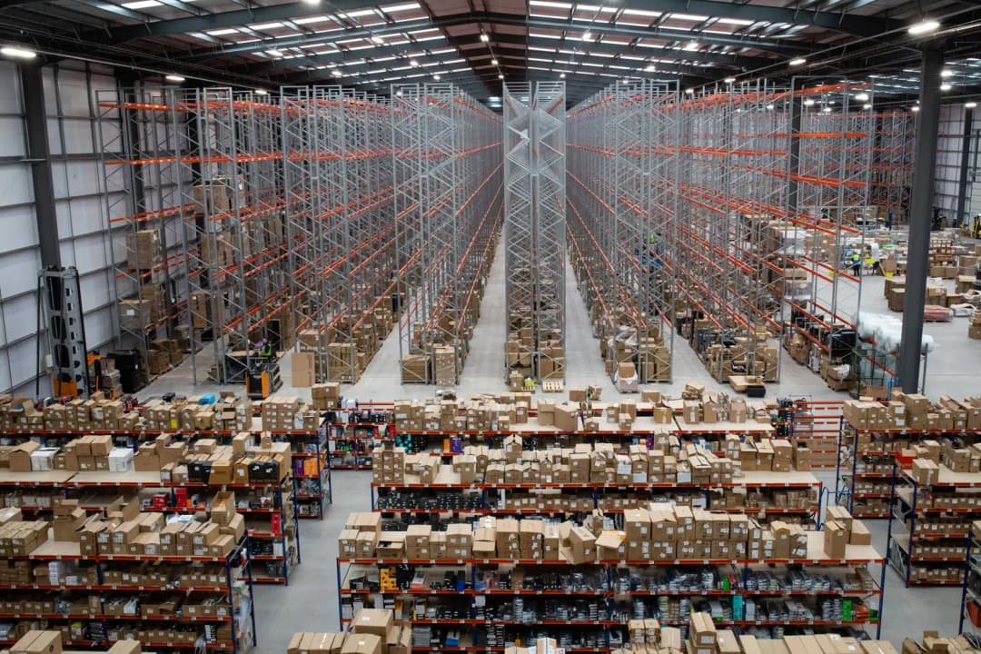 internal image of the Overclockers UK logistics warehouse in Etruria Valley, Stoke-on-Trent